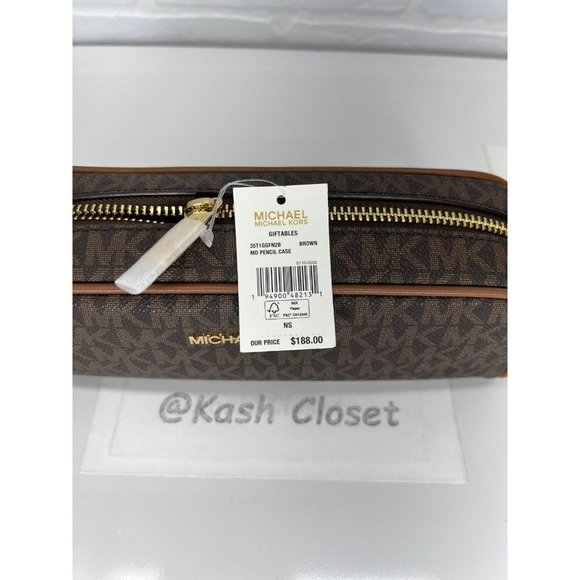 Michael Kors MK Giftables MD Makeup/Pencil Case - Brown - Picture 5 of 6